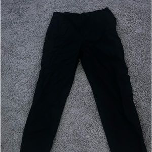 black professionals work pants with zipper on the side